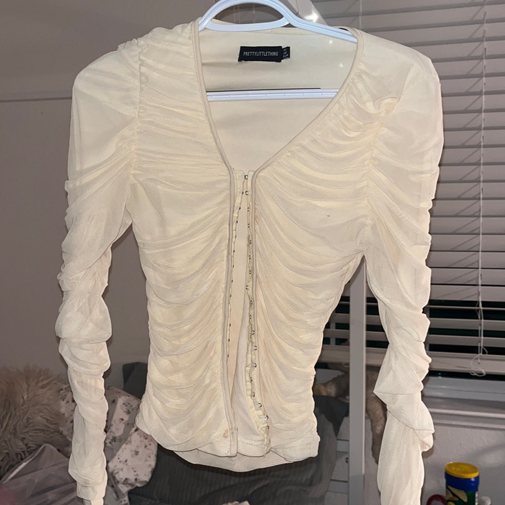nude ruched top